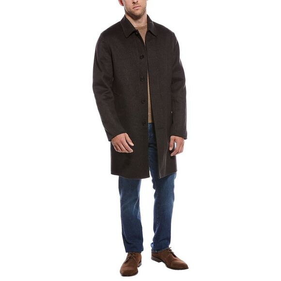 Theory Mens  Wool & Cashmere-Blend Car Coat, Brown - Picture 1 of 3